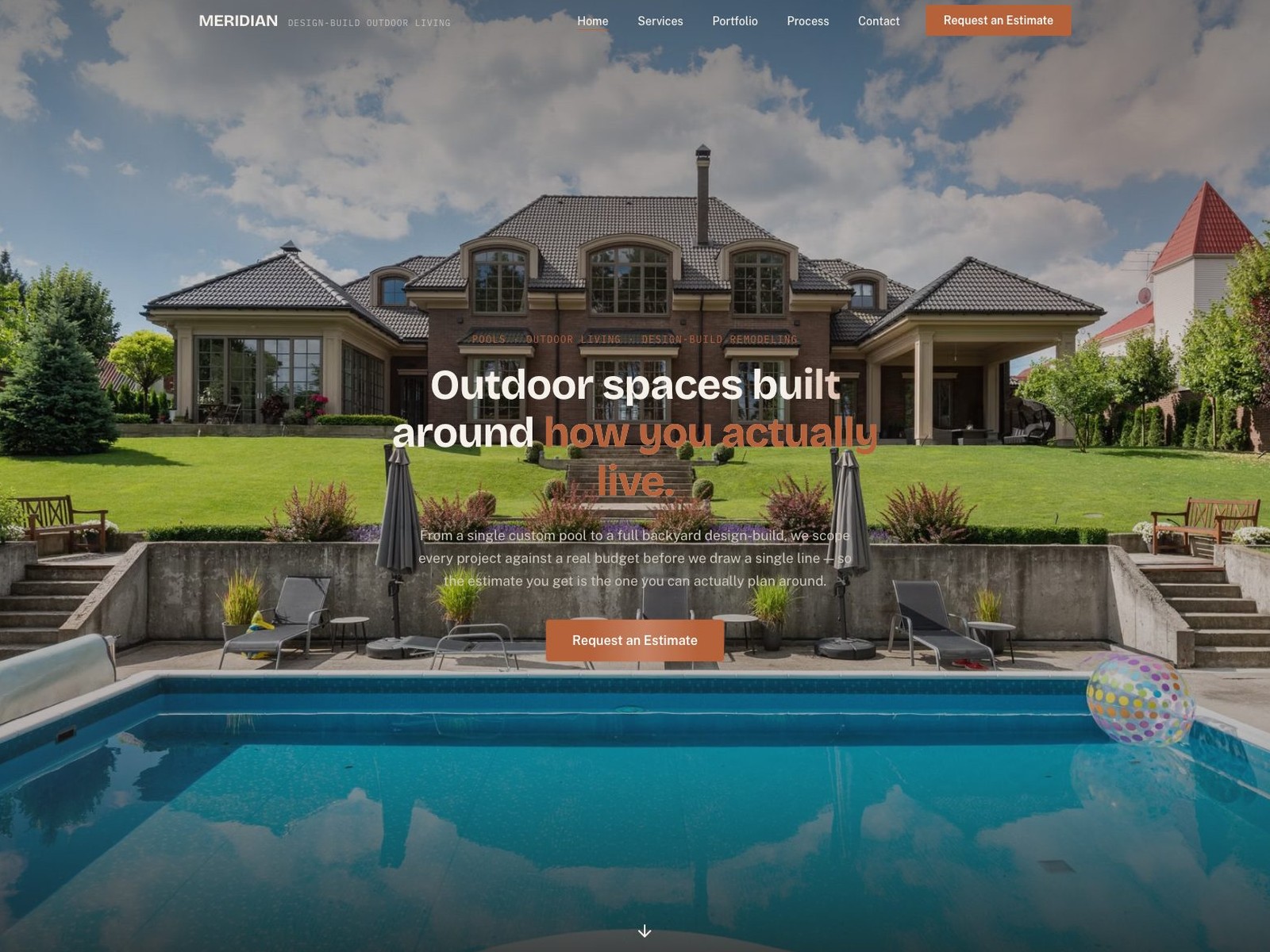 Meridian Outdoor Living website preview